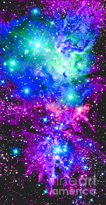 Fox Nebula Long Sleeve T-Shirt by Johari Smith - Pixels Merch
