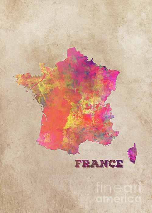 France Map Digital Art