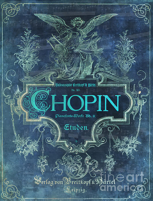 Frederick Chopin Blue Digital Art