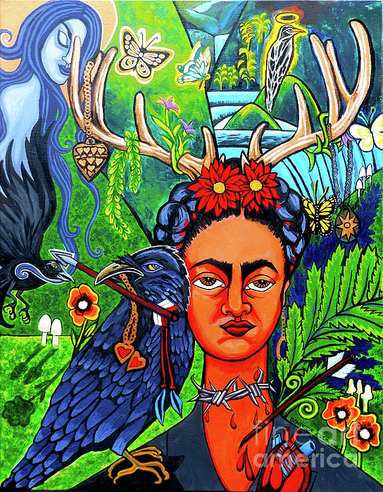 Genevieve Esson - Frida Kahlo With Ravens Portrait