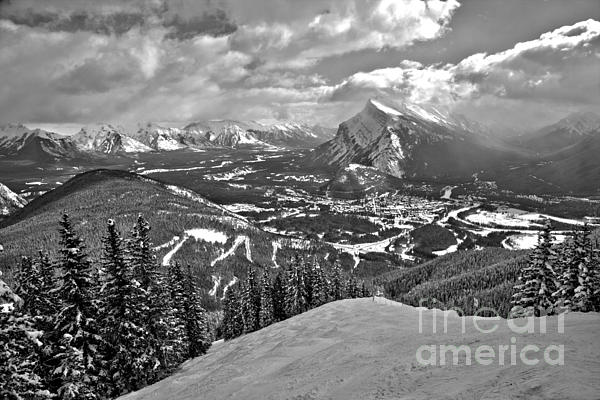 Adam Jewell - From The Norquay Slopes To The Peak Of Rundle Black And White