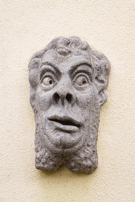 Funny Face - Stone Sculpture Throw Pillow by David Anderson - Pixels