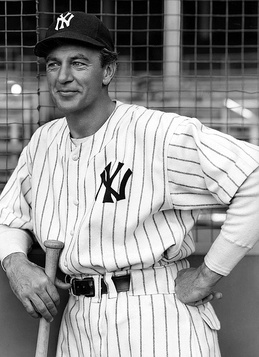 Gary Cooper as Lou Gehrig in Pride of the Yankees 1942 T-Shirt by Mountain  Dreams - Fine Art America