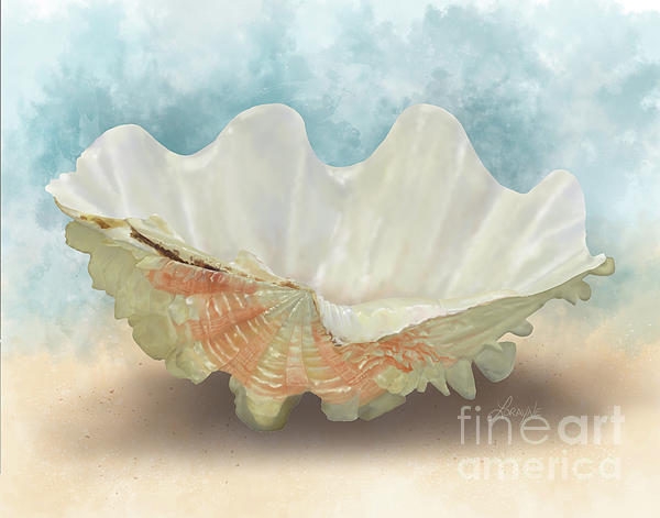 Fluted Giant Clam Shell Throw Pillow