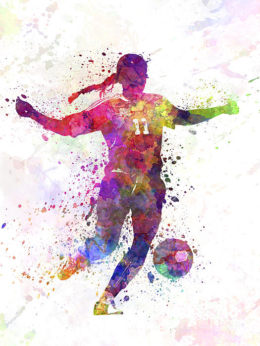 Girl playing soccer football player silhouette Greeting Card for Sale ...