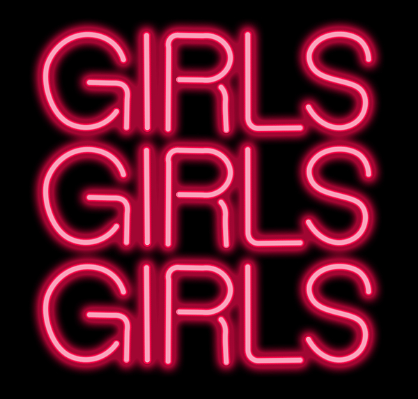 Girls Girls Girls Neon Sign Greeting Card for Sale by Ricky Barnard