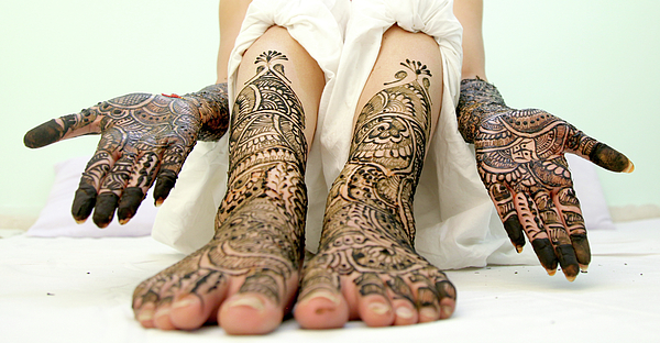 Girl S Show Mehandi Design In Wedding Beach Towel For Sale By Deepak Verma