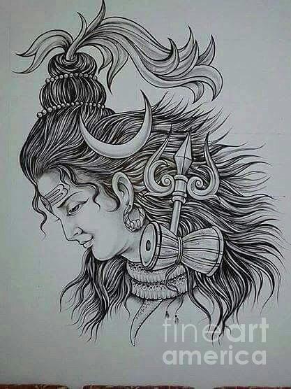 How To Draw Lord Shiva Step By Step / Bholenath Drawing | Pen art work,  Boho art drawings, Mandala art lesson