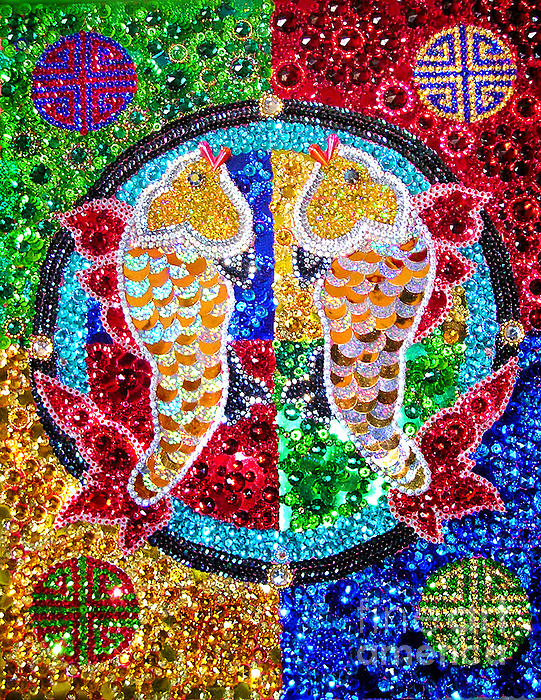 Sofia Goldberg - Gold fishes of good luck. Bead embroidery