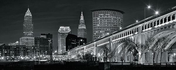 Frozen in Time Fine Art Photography - Gray Pano of CLE