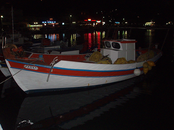 Greek Fishing Boat #1 Portable Battery Charger by Terry Cathrine - Pixels