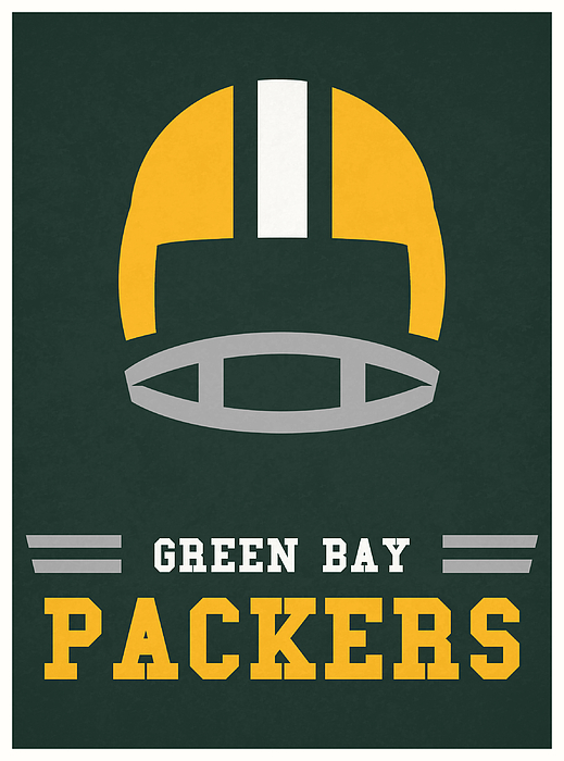 Green Bay Packers Vintage Art Kids T-Shirt by Joe Hamilton - Pixels