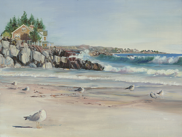 Gulls At Rest Painting
