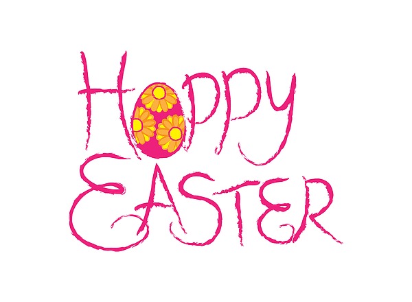 Happy Easter Brush Text With Egg Photograph