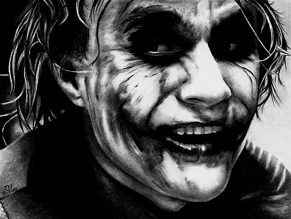 Heath Ledger Joker Greeting Card by Rick Fortson