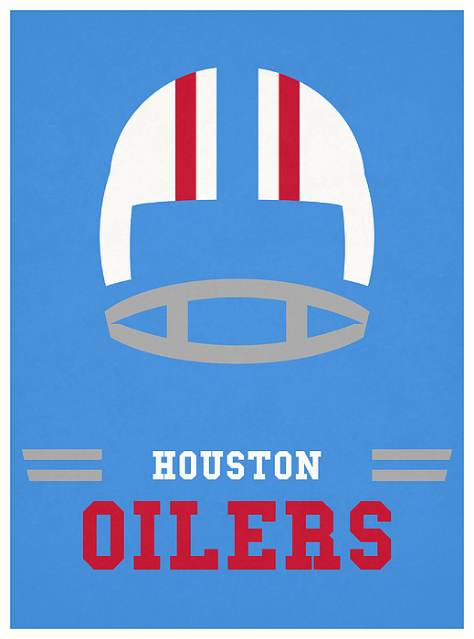 Houston Oilers Vintage Nfl Art Kids T-Shirt