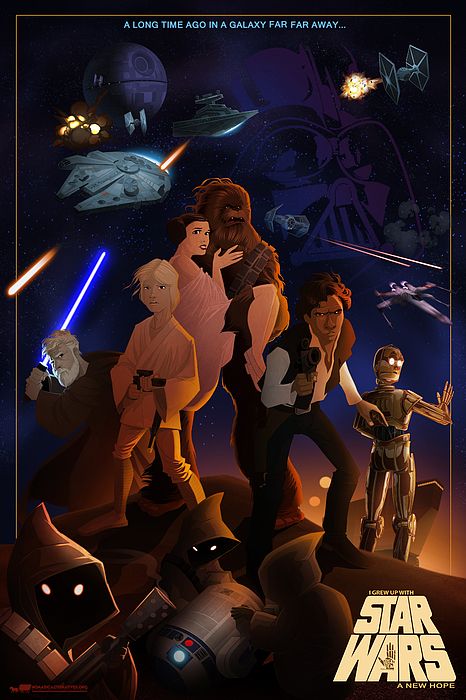 I grew up with StarWars Greeting Card by Nelson Dedos Garcia