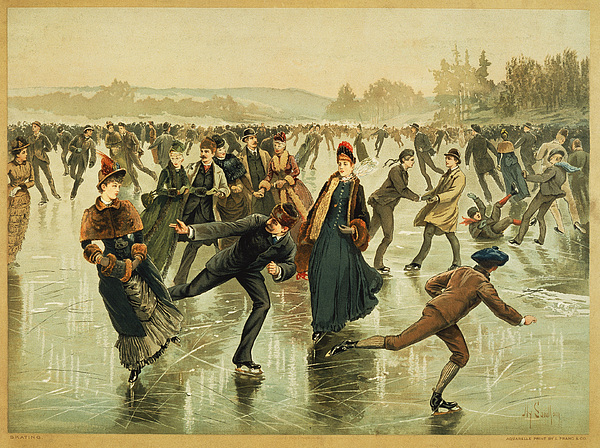 Ice Skating C1886 Yoga Mat For Sale By Granger