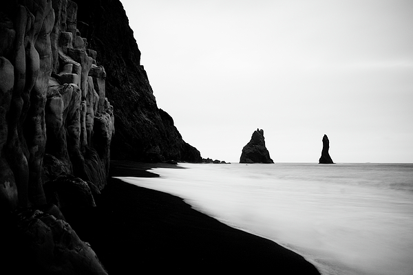Iceland, black sand beach, Vik Duvet Cover by Mirko Macari - Pixels