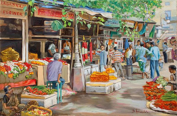Dominique Amendola - India Flower Market Street