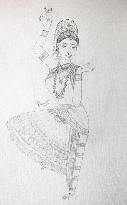 Traditional Indian Woman Sketch