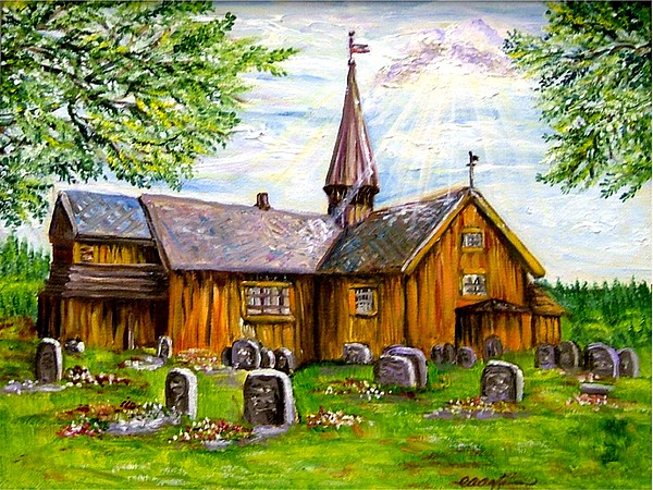 Innset Kirke -- Norway Painting