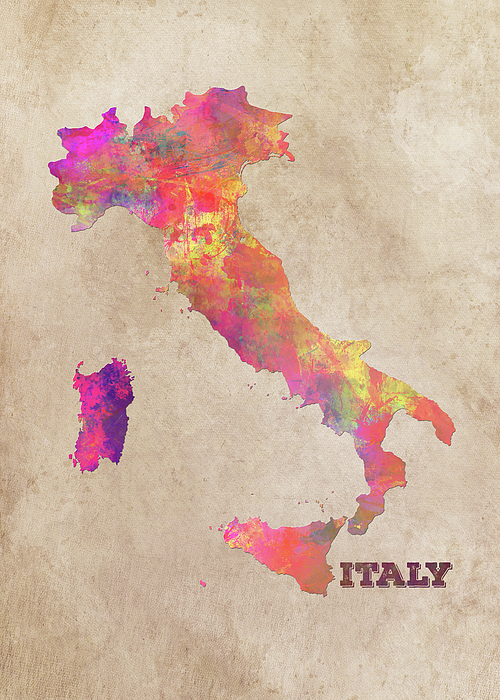 Italy Map Digital Art