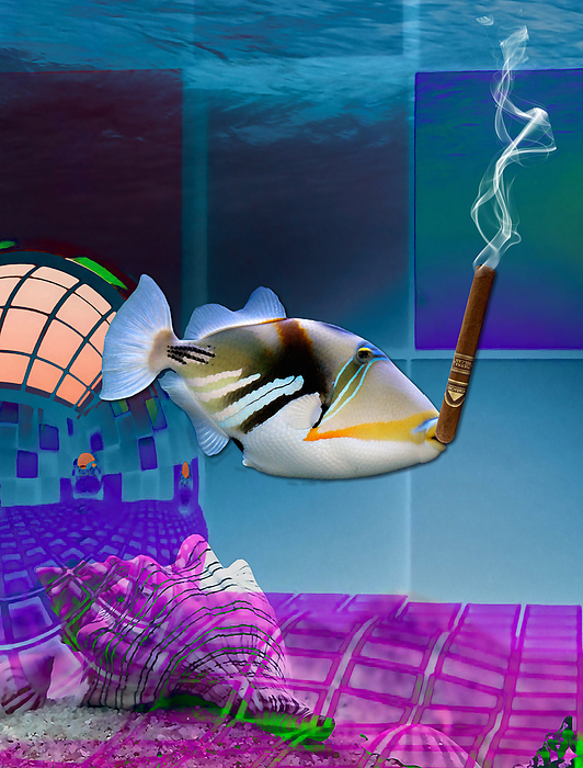 Shark Tank Round Beach Towel by Marvin Blaine - Pixels Merch