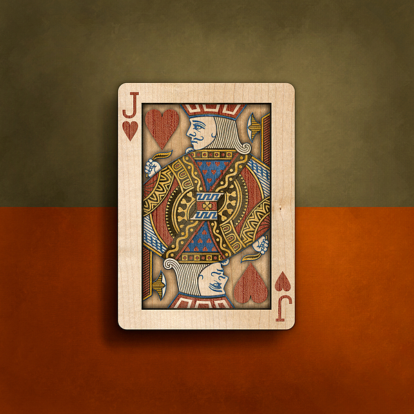 Jack Of Hearts In Wood Photograph