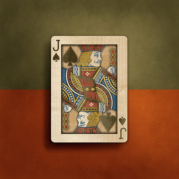 Jack Of Spades In Wood Photograph