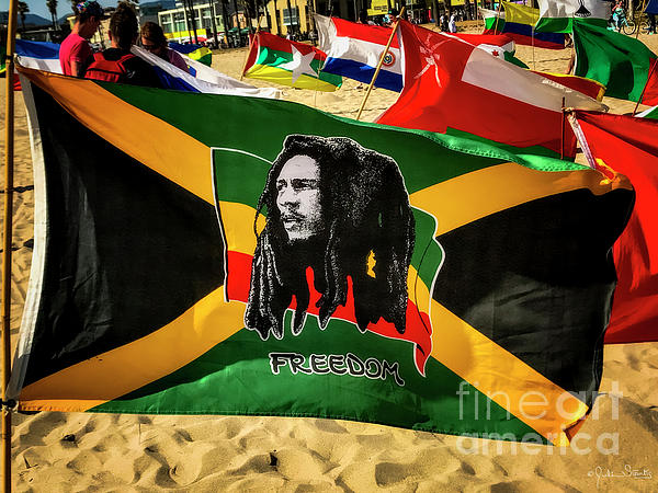 Jamaica and Bob Marley Flag #1 T-Shirt by Julian Starks - Pixels