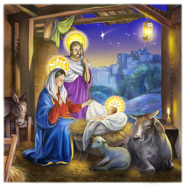 Jesus birth Greeting Card by Patrick Hoenderkamp