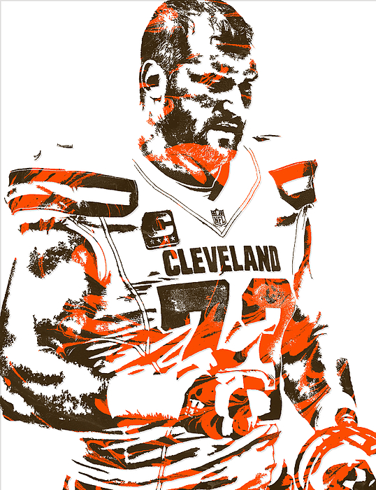 Joe Thomas Cleveland Browns Oil Art Art Print by Joe Hamilton