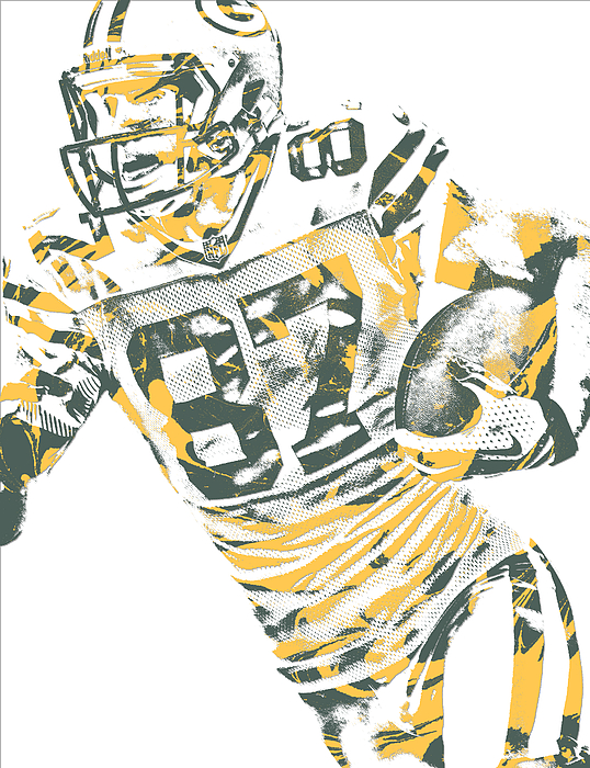 Green Bay Packers Vintage Art T-Shirt by Joe Hamilton - Pixels