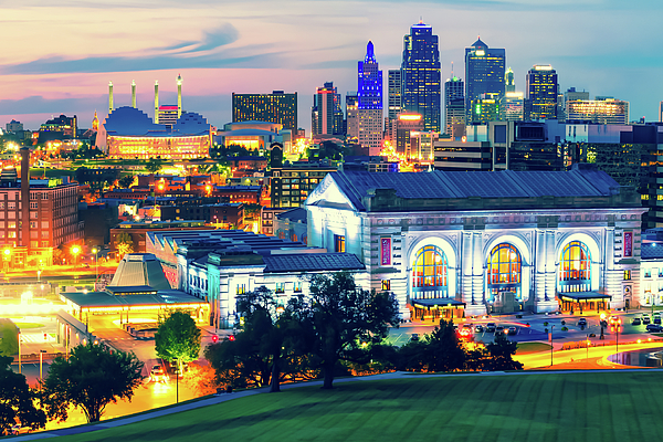 Kansas City Red and Gold Chiefs Skyline by Gregory Ballos