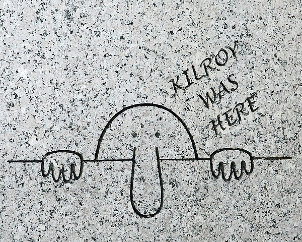 Kilroy Graffiti At The World War II Memorial In Washington Dc ...