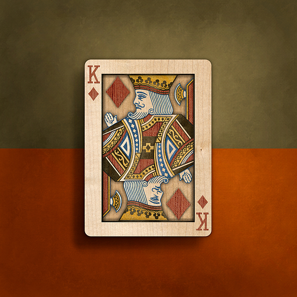 King Of Diamonds In Wood Photograph
