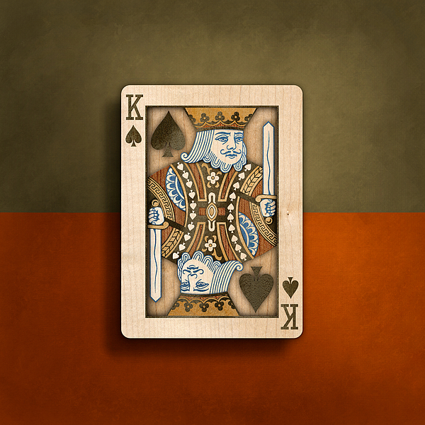 King Of Spades In Wood Photograph
