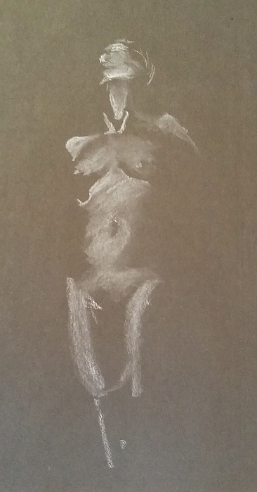 Kroki 2015 09 26 _3 Figure Drawing White Chalk Drawing by Marica Ohlsson -  Fine Art America