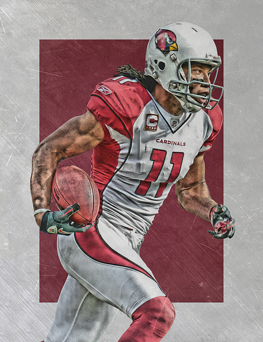 Larry Fitzgerald ARIZONA CARDINALS WATERCOLOR STROKES PIXEL ART 2 Fleece  Blanket by Joe Hamilton - Pixels