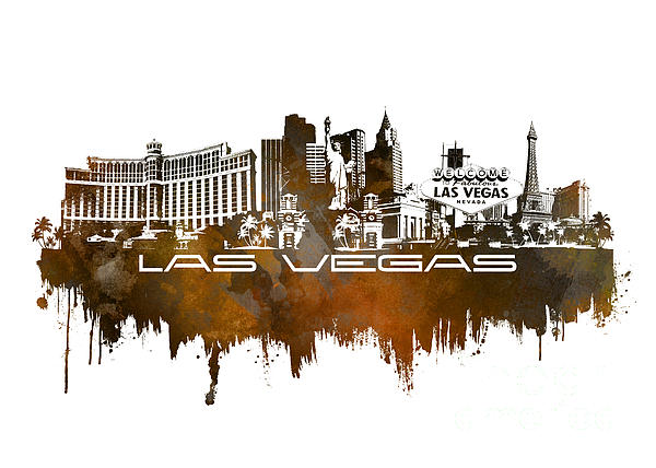 Las Vegas Skyline City Brown Digital Art
