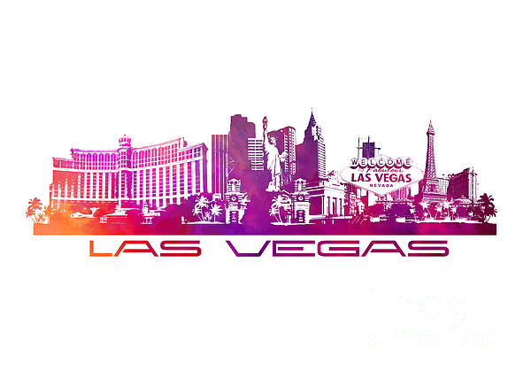Las Vegas skyline colors PNG transparent file Shower Curtain
