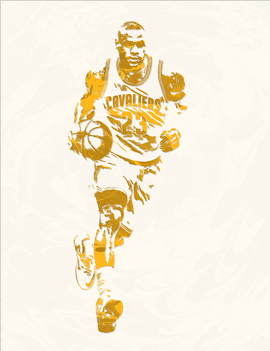 Lebron James Cleveland Cavaliers Pixel Art 51 by Joe Hamilton