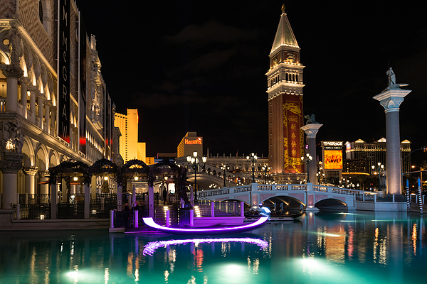 Georgia Mizuleva - Lighting Up the Night in Neon - Colorful Canals and Gondolas at the Venetian Las Vegas