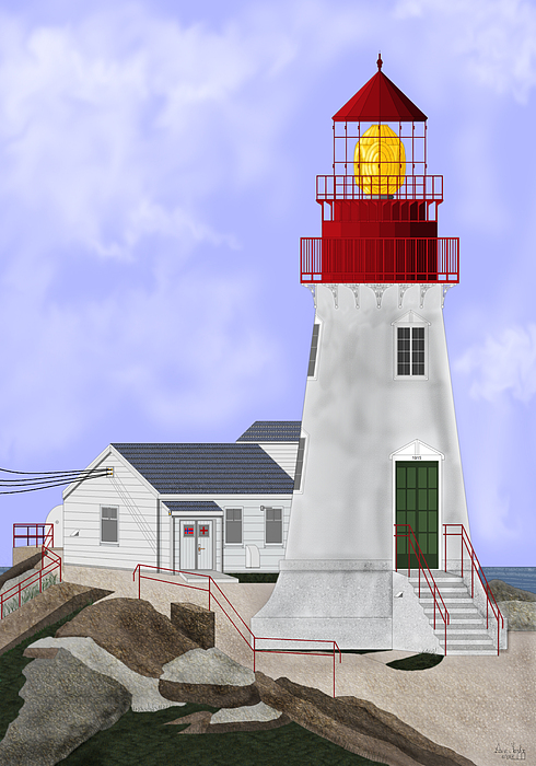 Lindesnes Norway Lighthouse Painting
