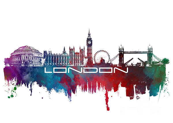 London Skyline City Blue Digital Art