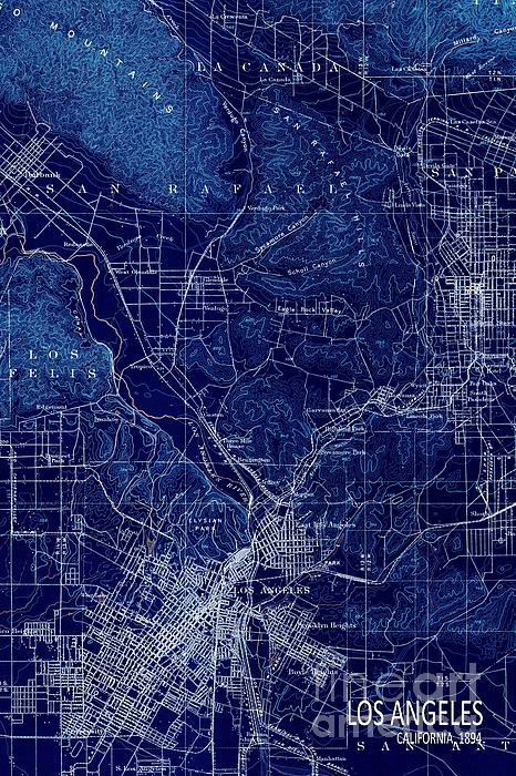 Los Angeles California 1894 Blue old map iPhone 15 Pro Max Tough Case by  Drawspots Illustrations - Instaprints