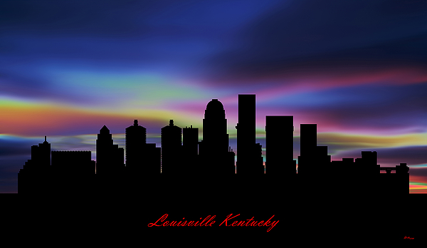 Louisville, KY skyline at sunset. Louisville, Kentucky Art Print