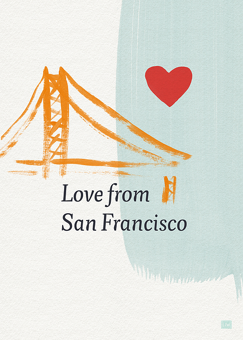 Love From San Francisco- Art by Linda Woods Yoga Mat for Sale by Linda ...