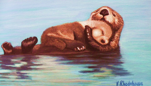 Victoria Rhodehouse - Mama and Baby Otter